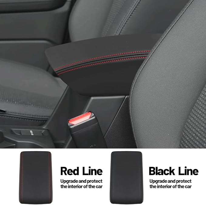 Center Console Cover Compatible with 2025 Subaru Forester Armrest Box Cover Car Interior Accessories Arm Rest Cushion Pad Waterproof Anti Slip Stain Resistant RED Stitching