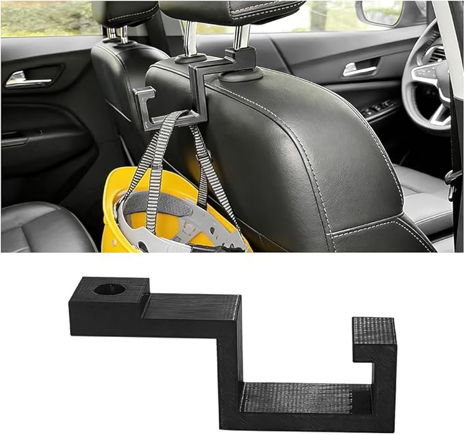 Car Seat Hard Hat Holder, Vehicle Seat Back Headrest Hook to Keep Safety Vest Helmet Cap Bag, Automotive Backseat Hanger Hard Hat Organizer, Universal for SUV Van Truck