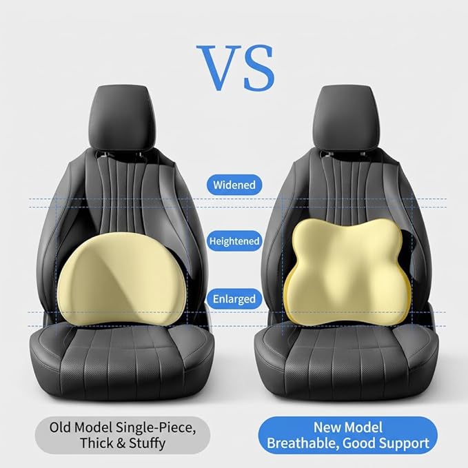 Car Headrest Pillow & Lumbar for Audi A3 8P Q5 A6 C6 A4 A5 Sportback B7 Avant 8V C7 A1 B9/R8 S5 S6 S7 S8 Q7, Car Seat Neck Pillow Back Support, Breathable All-Season Automotive Seat Cushions, 2PCS