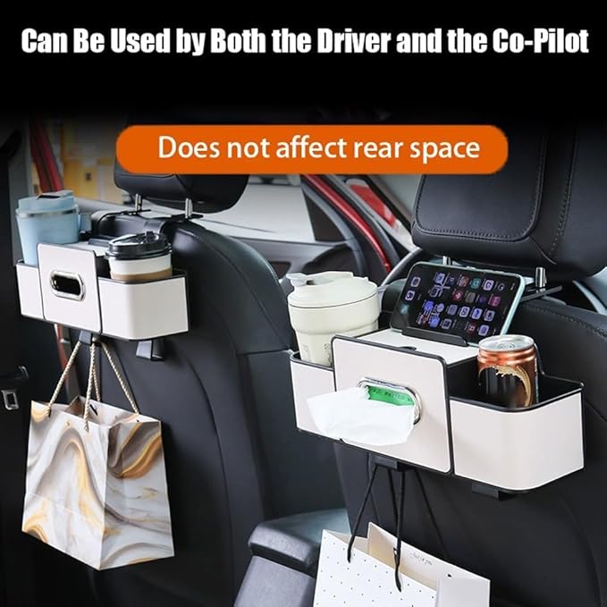 Car Organizers and Storage Box, Multifunctional Car Seat Back, Backseat Organizer, For Hold Phones, Snacks, Drinks, And Handbags (Brown)