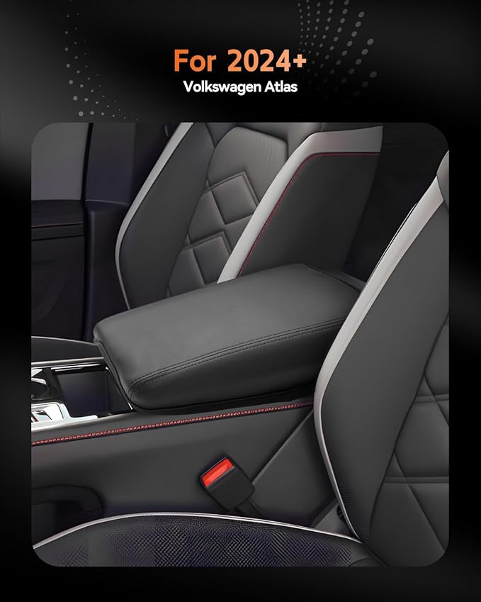 CDEFG for Volkswagen Atlas 2024 2025 2026 Center Console Cover Armrest Box Cover for VW Atlas (SE, Peak Edition, SEL, Cross Sport, SEL Premium R-Line) Accessories Console Arm Rest Protector