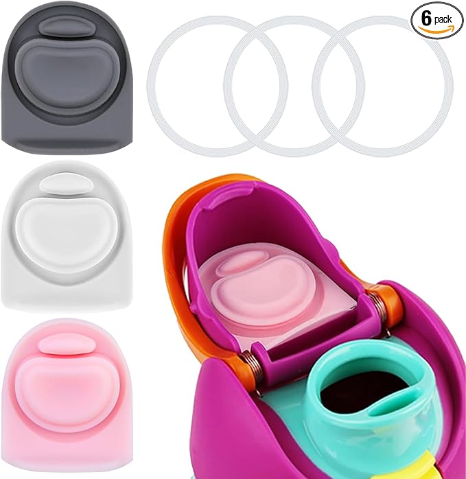 3 Sets Replacement Seal Gasket Stoppers for Owala Freesip Cap Mouth,Silicone O Sealing Ring Parts Water Bottle Top Lid Accessories for Owala Freesip 16/19/24/32/40oz（3 colors 1）