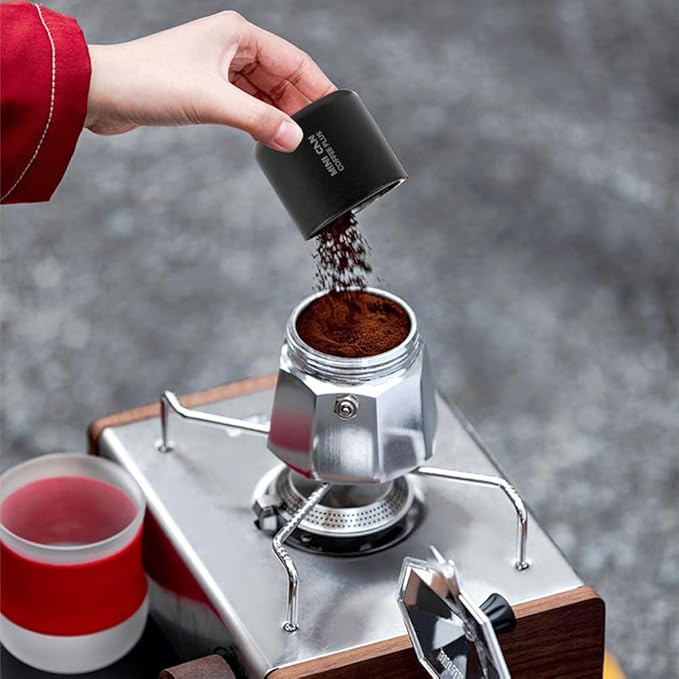 watchget Portable Mini Airtight Coffee Canister for 1cup - Stainless Steel Coffee Bean Storage with CO2 Releasing Valves, Compact and Travel-Friendly Container for 1oz/30g Beans, Grounds, Dark