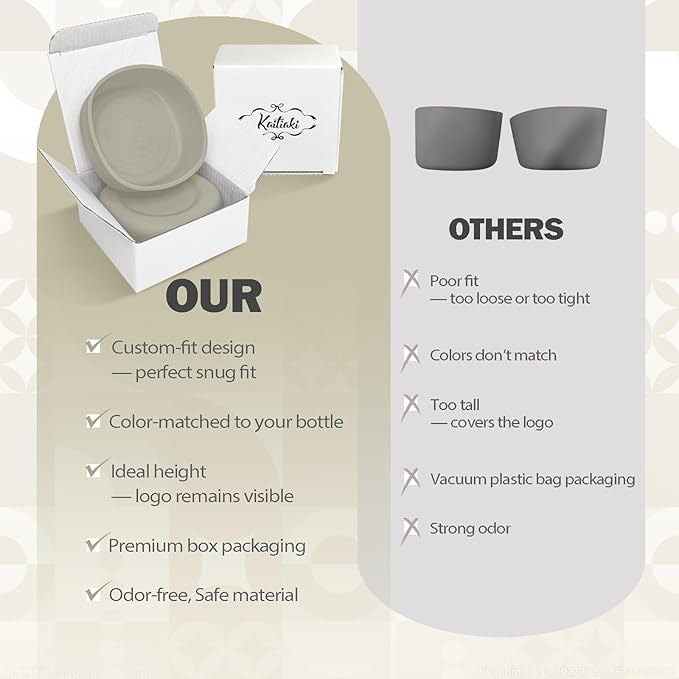 2pcs Silicone Boot for Owala SmoothSip Slider Coffee Tumbler 20oz 12oz, Anti-Slip Sleeve for Travel Coffee Mug, Protective Accessories for Owala BPA Free (Vanilla Bean)
