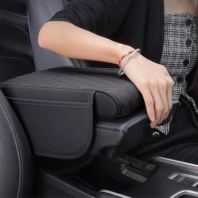 Car Armrest Pad for Lexus GX J150 J120 GX 460 400 GX OR Leather Armrest Box Mat Center Console Cushion Pad Universal Armrest Seat Box Cover Protector,Brown, normal
