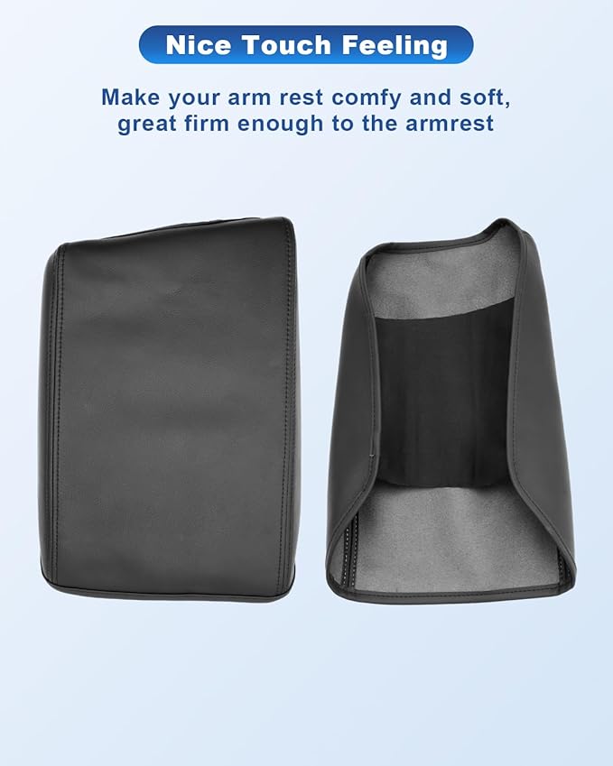CDEFG for 2024 2025 2026 VW Volkswagen Atlas Center Console Cover for Atlas Accessories 2025 2026 Armrest Cover Atlas 2025 Middle Console Pad Arm Rest Cushion (Black Leather)