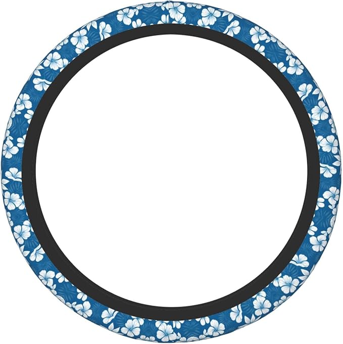 Hawaiian Flowers Universal Fit Steering Wheel Cover for Car, Truck, and SUV, Durable Steering Wheel Protection