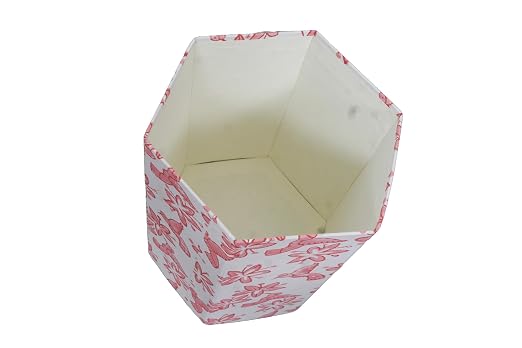 Generic 3.3 Gallon Cotton Hand Block Printed Paper Waste Basket |Small Decorative Trash Can for Housewarming Gifts in Living Room, Bedroom, Bathroom | Eco-Friendly, Plastic-Free (1, PINK BIRD)