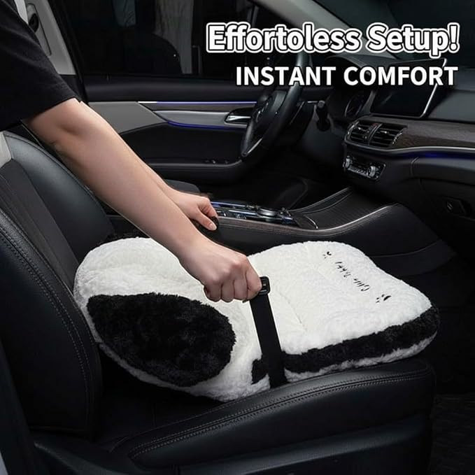 Plush Dog Car Seat Cushion Set with Lumbar Support & Headrest Pillow – Soft Universal Vehicle Interior Comfort Accessory (Brown)
