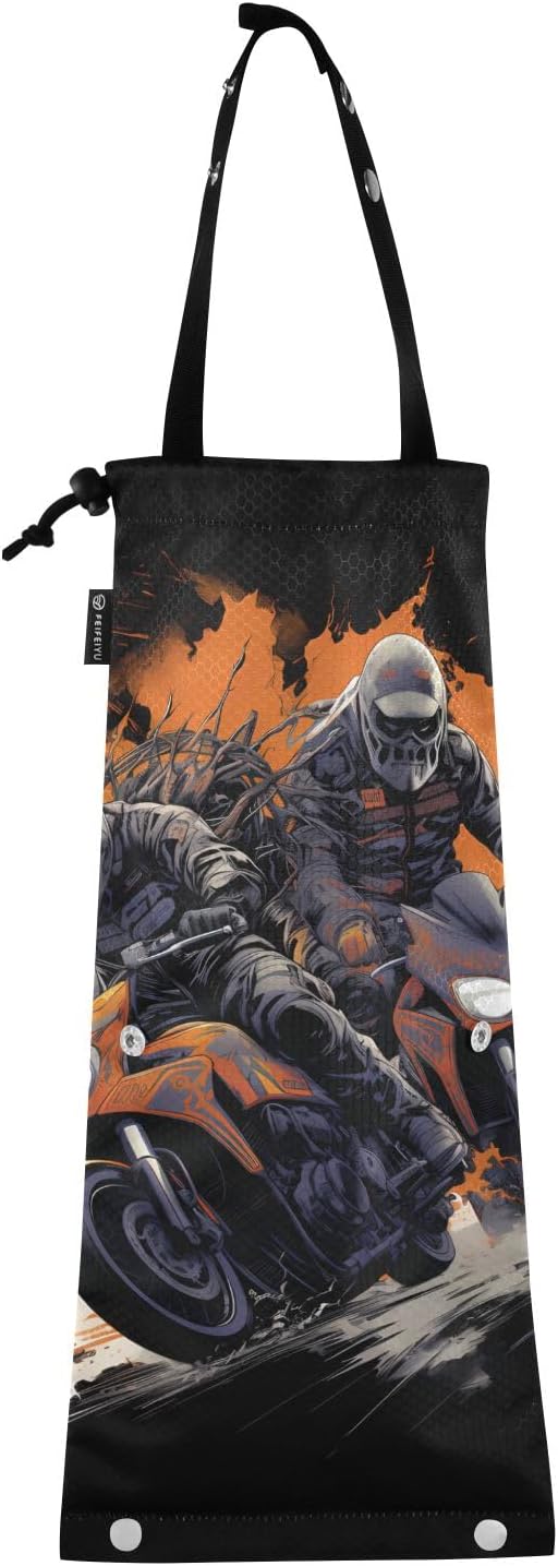 ALAZA Hanging Car Trash Bags Garbage Bag Trash Can for Back Seat Small Motorcycle Race 2 Washable Storage Bag Retractable 2 Pack
