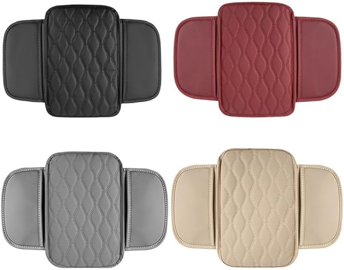 Car Armrest Pad for Genesis GV80 GV70 SUV GV60, Waterproof Center Console Cushion Pad Cover Armrest Storage Box Mat Protection Interior Accessories,A-Red