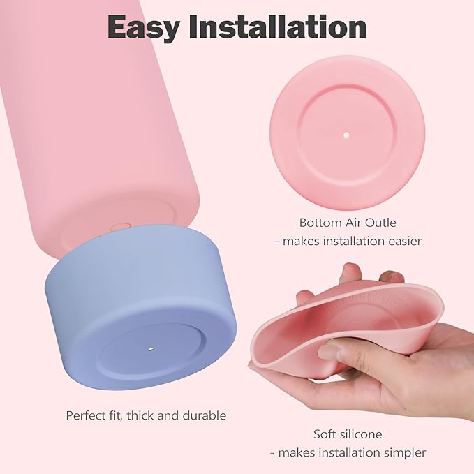 2PCS Silicone Boot for Owala 24oz FreeSip Water Bottle, Anti-Slip Scratch-Resistant Bottom Sleeve, Protective Sports Bottles Accessories, BPA-Free