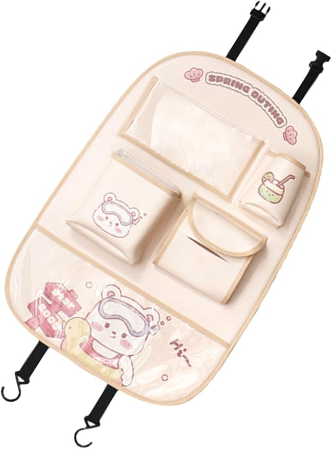 Back Organizers Multi Compartment Storage Bag Cartoon Pattern Back Pocket Multifunction Backseat Storage Pocket