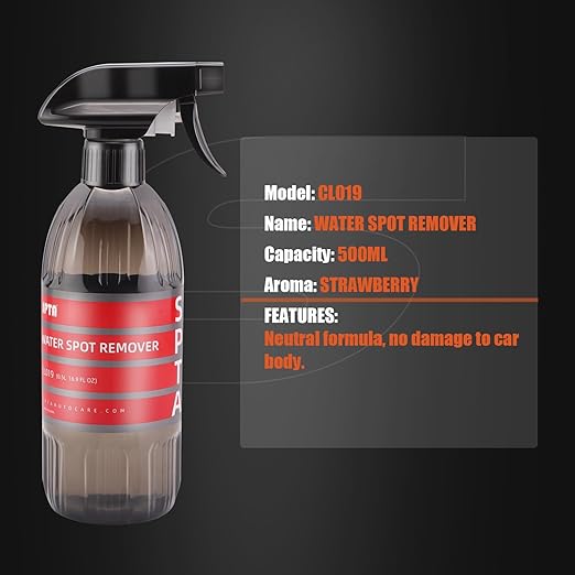 SPTA 16 oz 500ml Heavy Duty Water Spot Remover Gel for Paint, Glass, and Metal - Mineral and Water Spot Remover for Cars, Trucks, Motorcycles, RVs & More -CL019