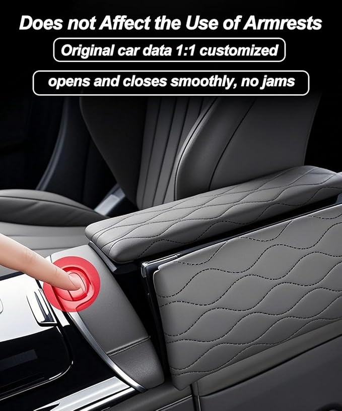 Egreat Center Console Armrest Cover for Mercedes Benz GLC X254 350e 300 2023-2025, C Class C300 2022-2025, Leather Armrest Console Cover with Side Storage Pockets