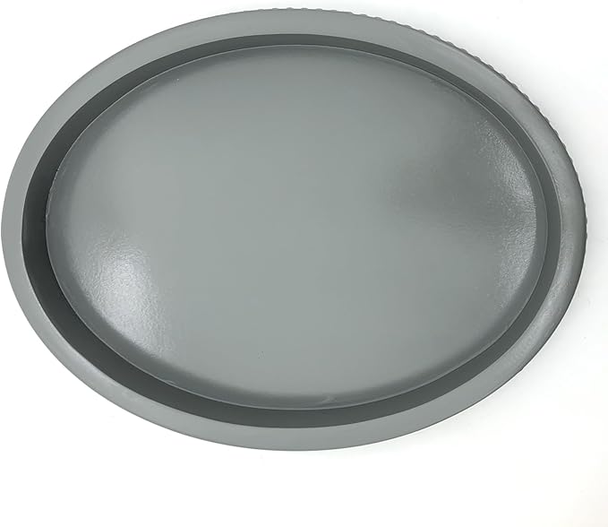 Carah & Cossh Oval Wooden Tray, Modern Decorative 16''x12'', Farmhouse Rustic Serving Tray, Table Centre, Perfect for Storage and Display (Gray)