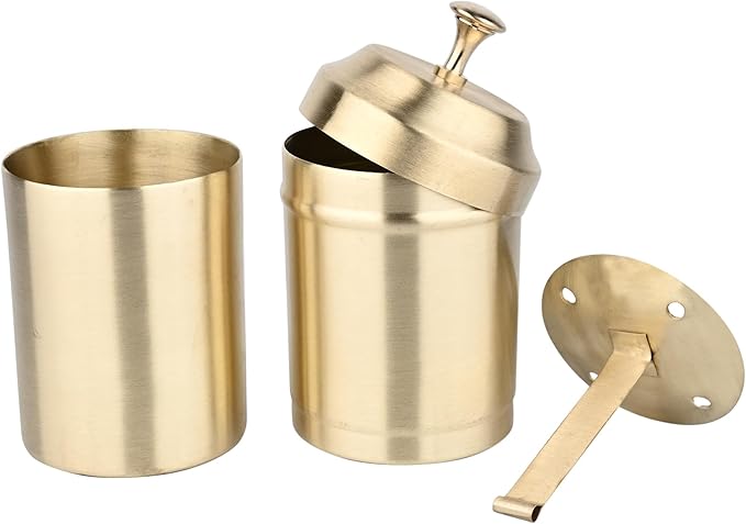 Brass Coffee Filter 350ml Single Cup Pour Over Brewer with Stand, Reusable Matte Brass Eco Friendly Drip Filter