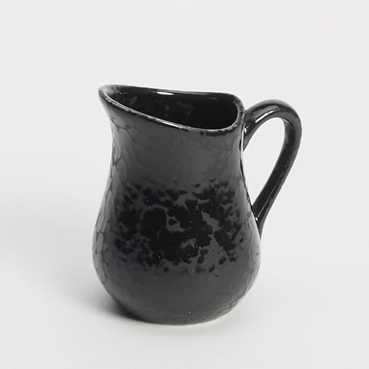 American Metalcraft PBBL4 Artisanal Porcelain Bell Creamer, Black, 4-Ounce