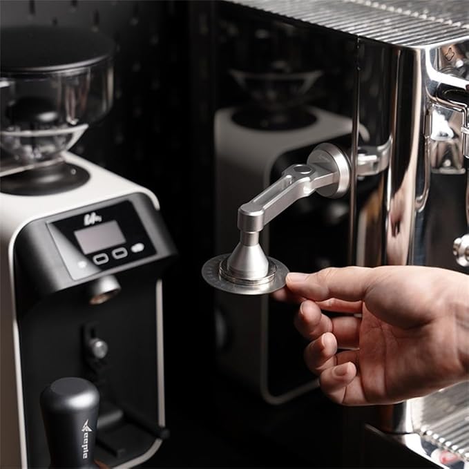 Adjustable Magnetic Espresso Coffee Puck Screen Holder Compatible With 51MM 53MM 58MM Screens Designed To Enhance Brewing And Save Counter Space (Silvery 51MM)