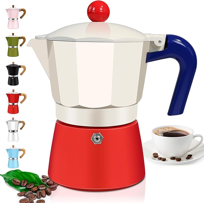 9 Cup Aluminum Espresso Stovetop Moka Pot Express Coffee Maker Percolator Italian Classic Mocha Coffee Machine for Italian and Cuban Cafe Brewing for Home & Camping 450ml 15oz