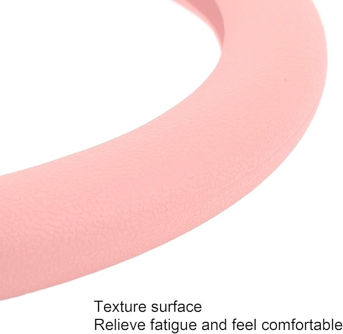 Silicone Steering Wheel Cover, Antislip Design, Sweatproof Protector for Cars, Fits Most Standard Sizes (Pink)