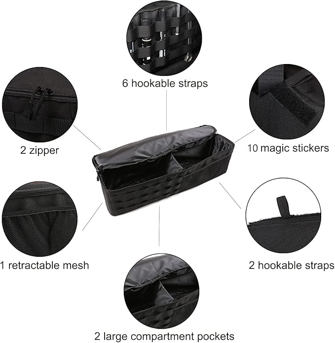 Aunginsy Car Trunk Organizer Compatible with Toyota FJ Cruiser 2007-2021+, 1PCS Left Side Trunk Storage Bag Backseat Hanging Storage Multi-Compartment Oxford Cloth Space Saving Interior Accessories