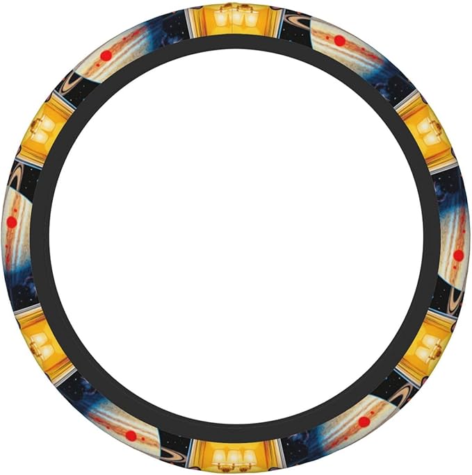 Pit-Bull Print Neoprene Steering Wheel Covers Women Men Car Accessories, Universal 15 Inch Fit Auto, Suvs, Truck