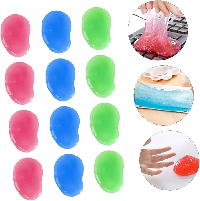 Mobestech 20 Pcs Keyboard Cleaning Mud Car Interior Duster Keyboard Cleaner Gel Car Cleaning Goo Speakers Dust Cleaner Cleaning Duster for Cleaning Jelly Dust Crystal