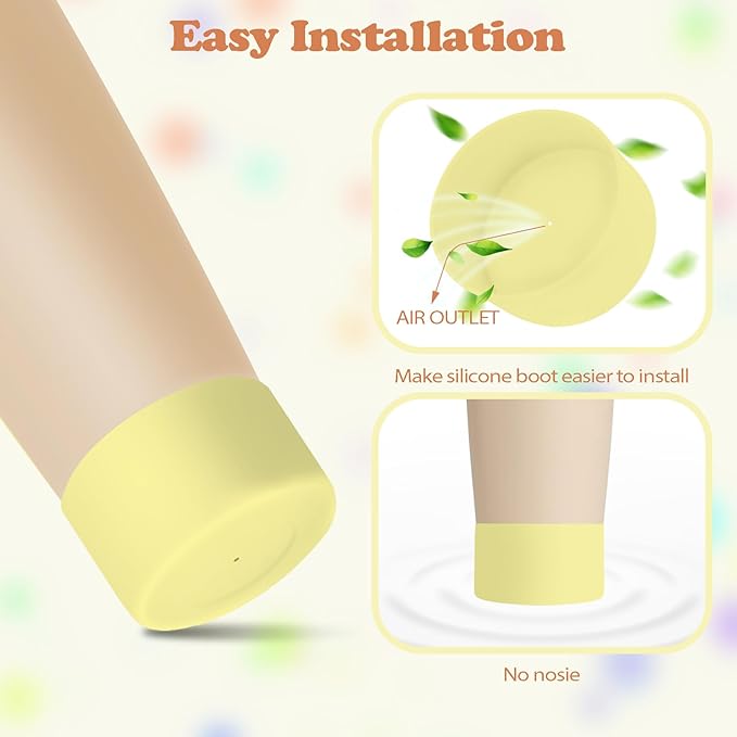 2PCS Silicone Boots for Owala 30oz & 40oz FreeSip Sway Bottles & Tumblers – Non-Slip, Scratch-Resistant, Stability Enhancer for Owala Accessories (Yuzu Yellow)