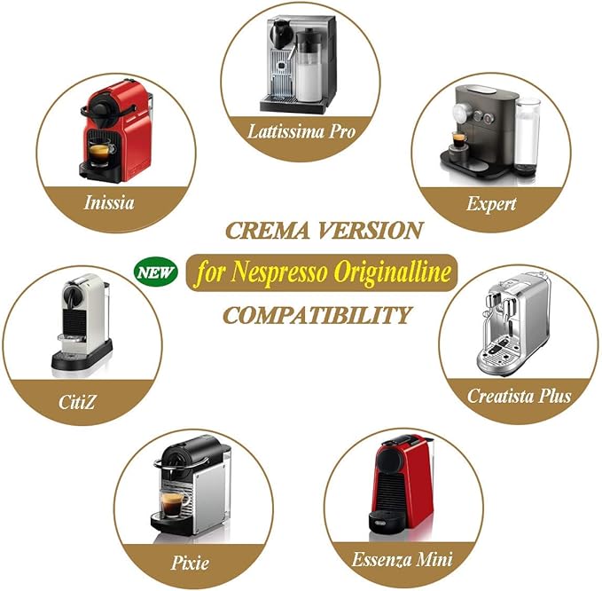 CAPMESSO Reusable Capsules for Nespresso OriginalLine, Refillable Coffee Pods Stainless Steel Cups Compatible with Nespresso OriginalLine Brewer(2 Pods+100 Lids)