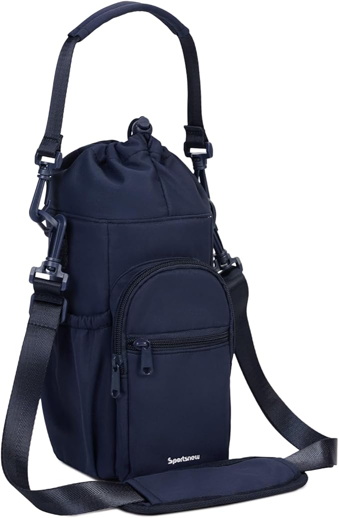 sportsnew Water Bottle Holder with Strap 32oz 40oz Insulated Water Bottle Carrier Sling Bag with Phone Pocket Crossbody