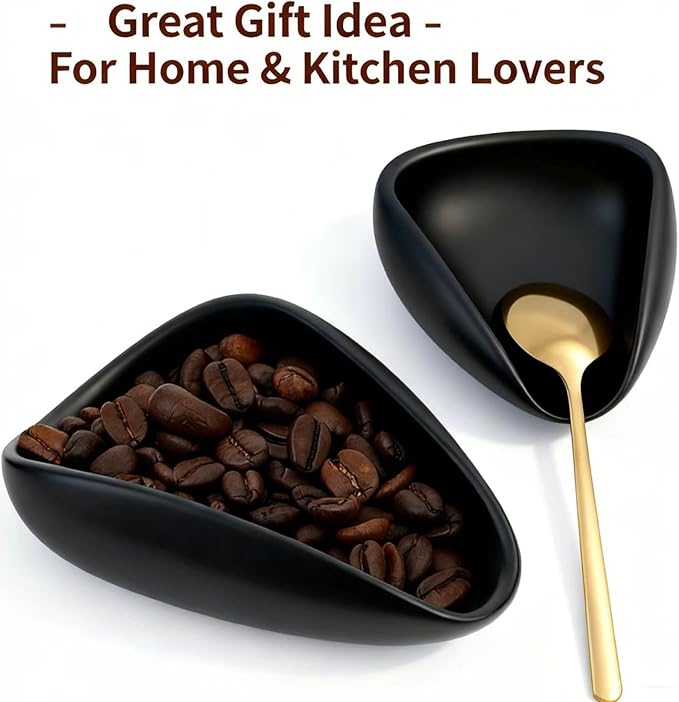 Ceramic Coffee Bean Dosing Cup + Sprayer Gift Set, Spoon Rest, Mini Coffee Spoon Holder for Tea Spoons Stirrers, Coffee Station Decor, Espresso Coffee Bar Accessories & Essentials