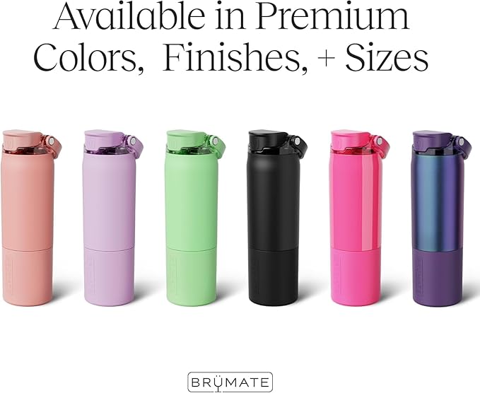 BrüMate Rise 35oz Water Bottle With 100% Leakproof Covered Silicone Straw | Insulated Stainless Steel Water Bottle With Removable Straw | Fast Flow | Soft Sip Silicone Spout | BPA-Free (OD Green)