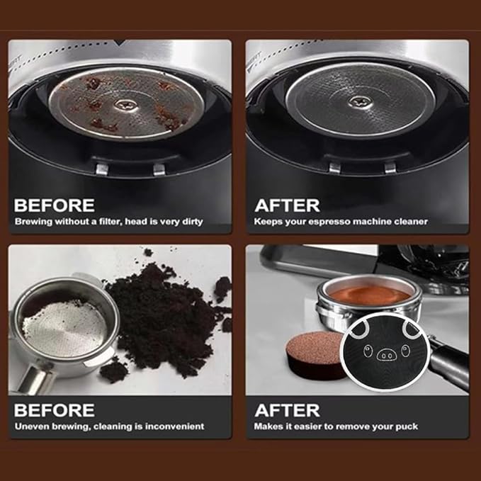 51mm Espresso Puck Screen, 0.2mm Ultra Thin Espresso Puck, Metal Reusable Coffee Filter for 51mm Espresso Portafilter Basket with Titanium PVD Coating - 316 Stainless Steel(Piggy)
