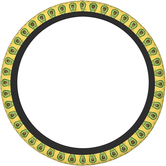 Neoprene Steering Wheel Cover Cartoon-Avocados?Pattern Car Steering Wheel Cover Universal Fit for Most Cars
