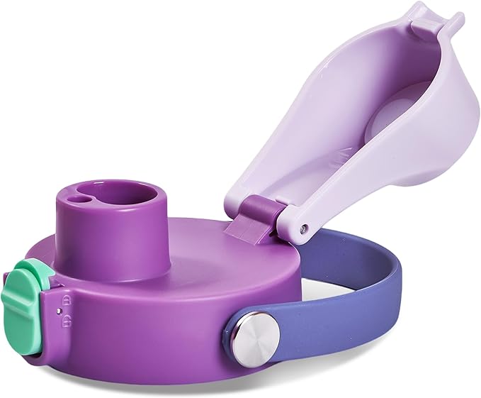 2 IN 1 Replacement Lid for Owala Freesip, Compatible with Owala Cup 16oz 24oz 32oz 40oz, One Button Water Bottle Top Lid Replacement Accessory and Straws, Leakproof, BPA-Free, Purple Pink