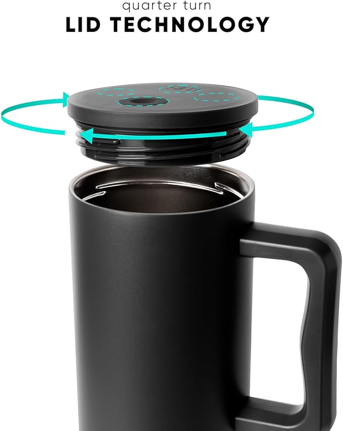 Simple Modern 40 oz Trek Tumbler with Handle and Straw Lid | Cup Holder Friendly Insulated Stainless Steel Travel Mug | Rainbow Dots