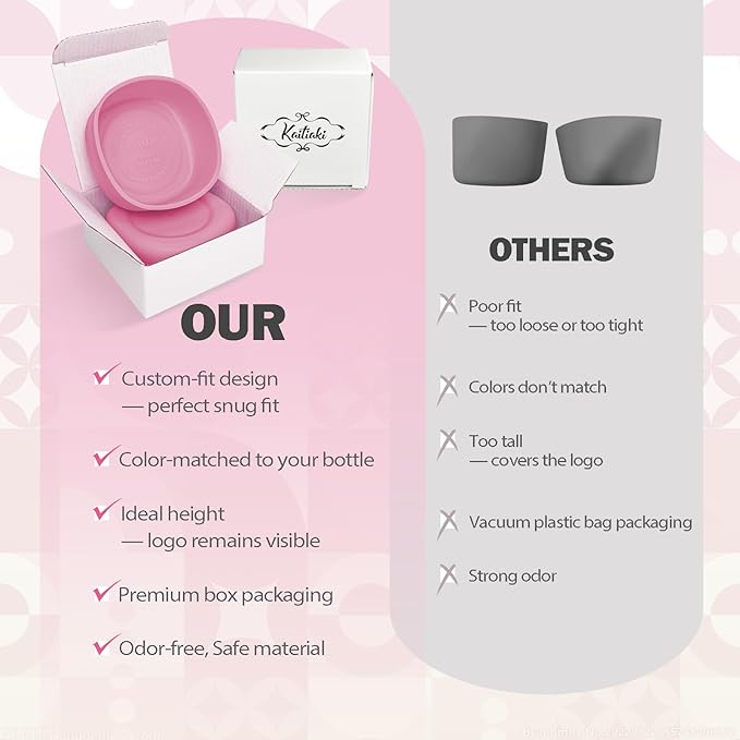 2pcs Silicone Boot for Owala SmoothSip Slider Coffee Tumbler 20oz 12oz, Anti-Slip Sleeve for Travel Coffee Mug, Protective Accessories for Owala BPA Free (Daybreak Pink)