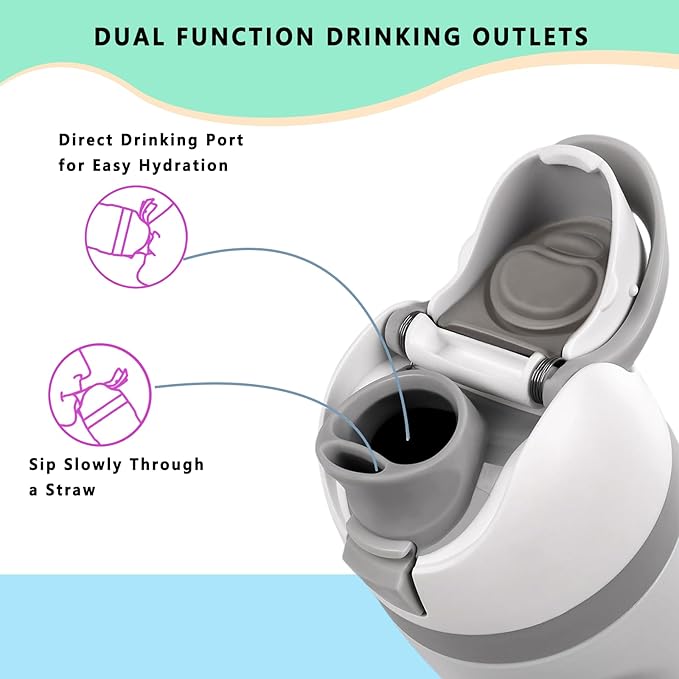 Replacement Lid for Owala Freesip,Compatible with Owala Freesip Water Bottle 16oz 24oz 32oz 40oz,Premium Replacement Accessories for Owala Cap,LeakProof,BPA-Free(Ash White)