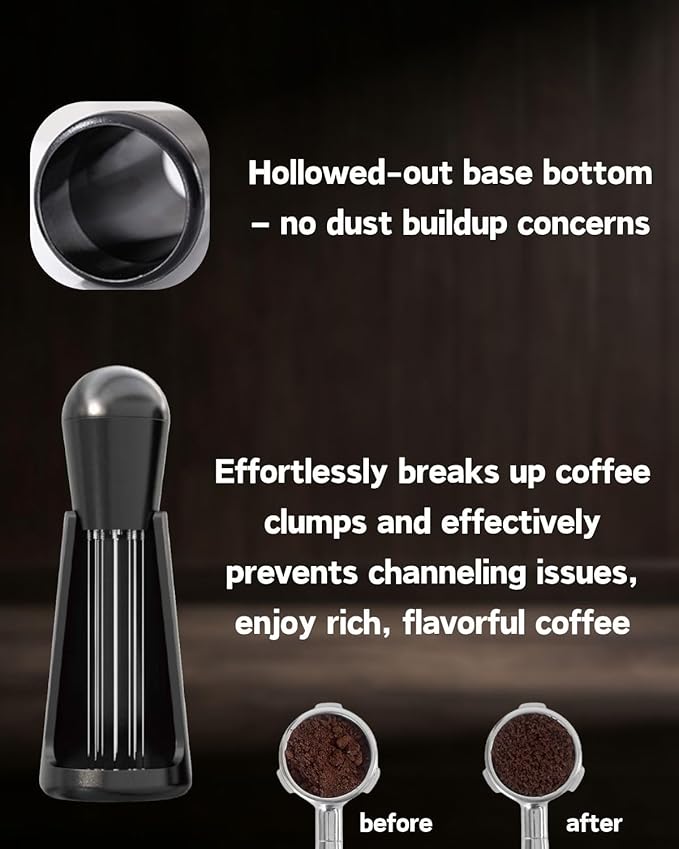 Espresso Tamper Double Spring Loaded 51/53mm with WDT Tool Espresso Accessories Kit, Stainless Steel Corrugated Base, Dosing Funnel, Tamper Mat (51mm)