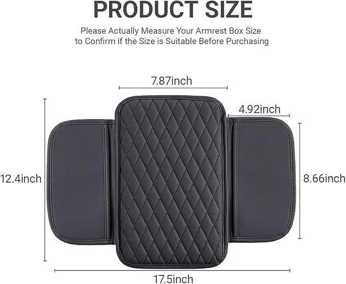 Car Center Console Pad for Lincoln Aviator 2019 2020 2021 2022 2023 2024 2025, Leather Center Console Armrest Protector Cover with 2 Storage Bags, Car Accessories,Black