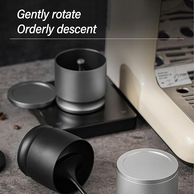 Coffee Dosing Cup, Espresso Dosing Cup, Coffee Dosing Ring Powder Receiver Container, Dosing Rings Press Aluminum Alloy Anti Flying Coffee Powder Picker Coffee Accessories 58mm(black)