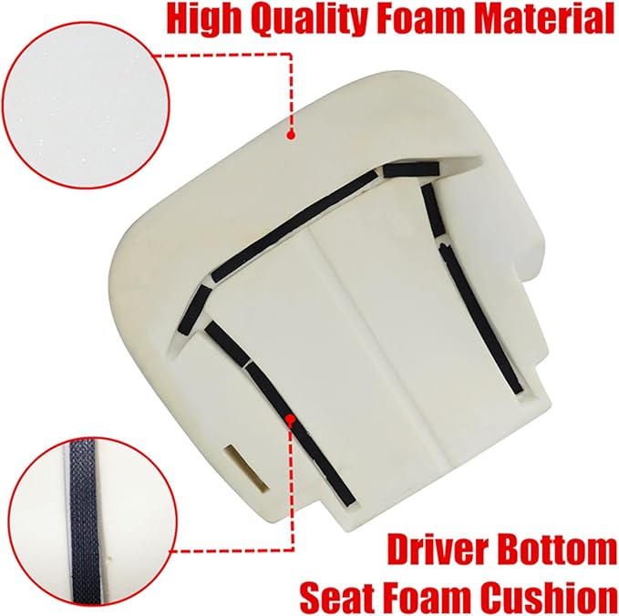 NLQR Replacement Driver Bottom Foam Seat Cushion 40/20/40 Compatible with Chevy Silverado Tahoe Suburban Avalanche Compatible with GMC Sierra Yukon 1999 2000 2001 2002