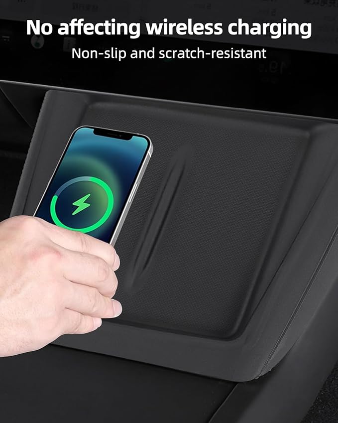 Model y Centre Control Wireless Charging Mat，Center Console Wireless Charger Pad Compatible with Tesla Juniper Model y 2026 2025 (Model y Juniper Full Cover pad)