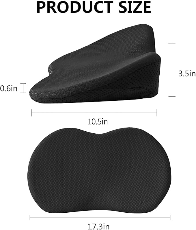 Car Seat Cushion for Ford Mustang 2000-2024, Four Seasons Universal Memory Foam Breathable Non Slip Auto Wedge Seat Pad Sciatica & Lower Back Pain Relief for Driving,Beige