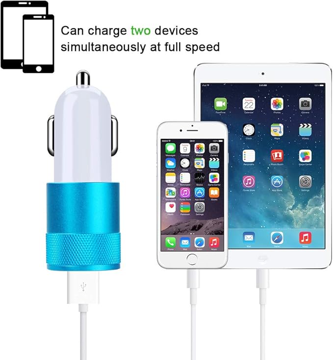 Car Charger, Sicodo 3.4A 2 Pack USB Smart Port Charger Compatible with iPhone 17 16 15 14 13 12 SE X 11 Pro, Pro Max, Plus, Samsung Galaxy S26 S25 S24 S23 S22 Plus Note 20, LG, Pixel, iPad Pro