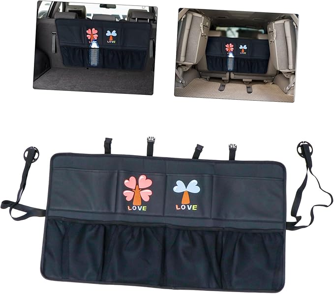 Mobestech Car Seat Hanging Organizer Bag for Storage Backseat Pouch for Purses Phones and More Stylish Leather Design for Suv Truck and Minivan Use