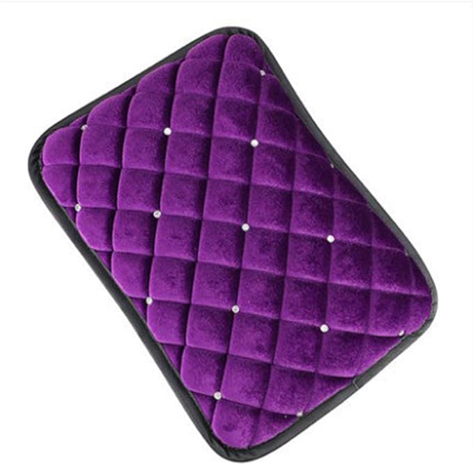 Evankin Vehicle Center Console Armrest Cover Pad,Soft Comfort Center Console Armrest Cushion for Car,Stylish Plush Design Car Armrest Cover Seat Box Cover Protector Universal Fit,Purple