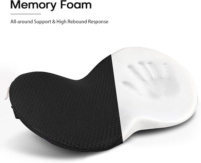 otoez Car Seat Cushion for Driving, Wedge Memory Foam Seat Back Pad for Car Seat Driver Lumbar Support Pillow Back Pain Relief for Vehicle Driving Office Chair, Road Trip Essential