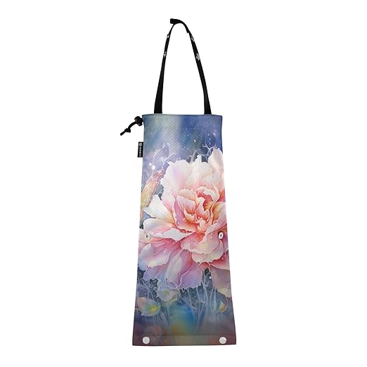 ALAZA Hanging Car Trash Bags Garbage Bag Trash Can for Back Seat Small Peony Pink Washable Storage Bag Retractable 2 Pack